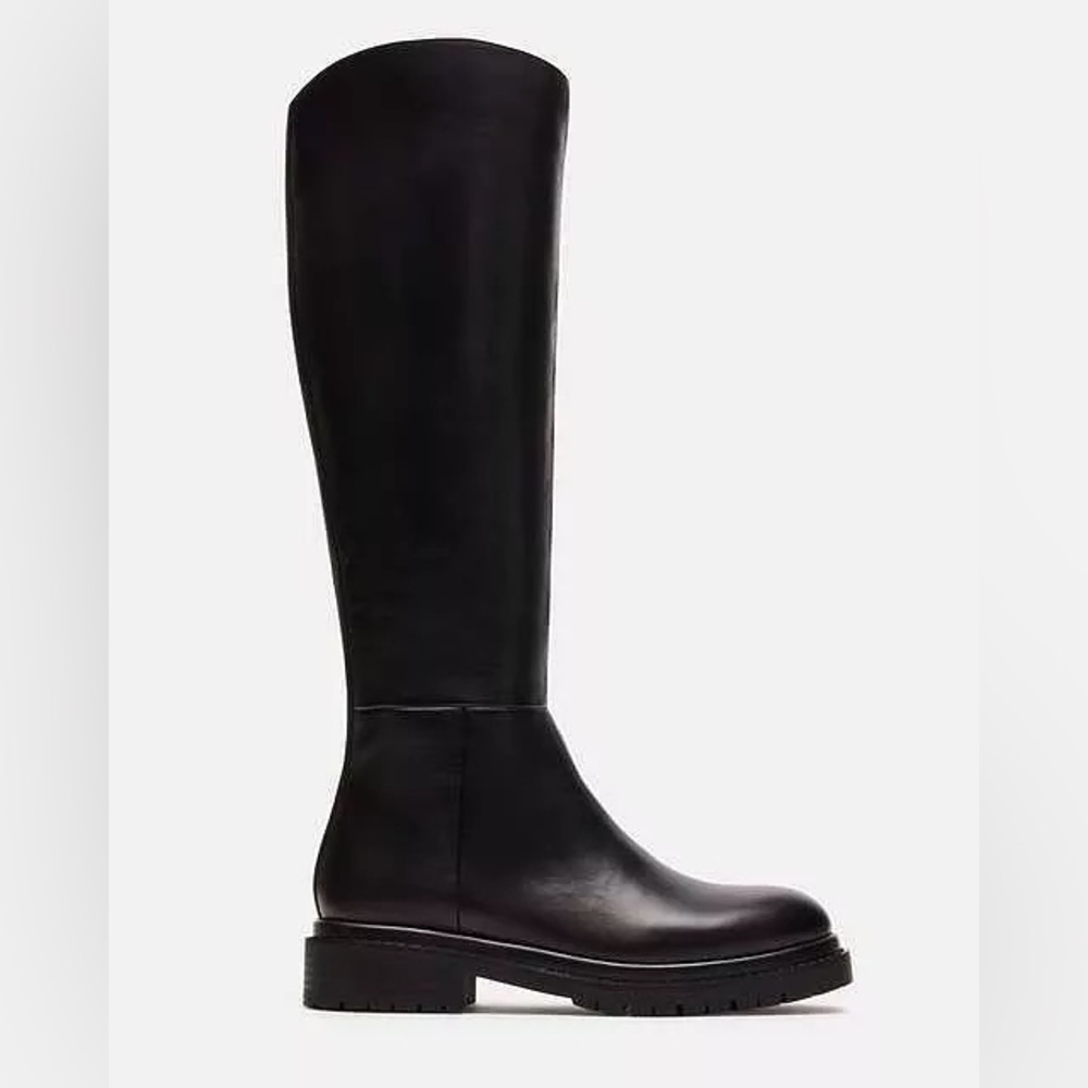 Steve Madden Raphaella Black Leather Knee-high Boots